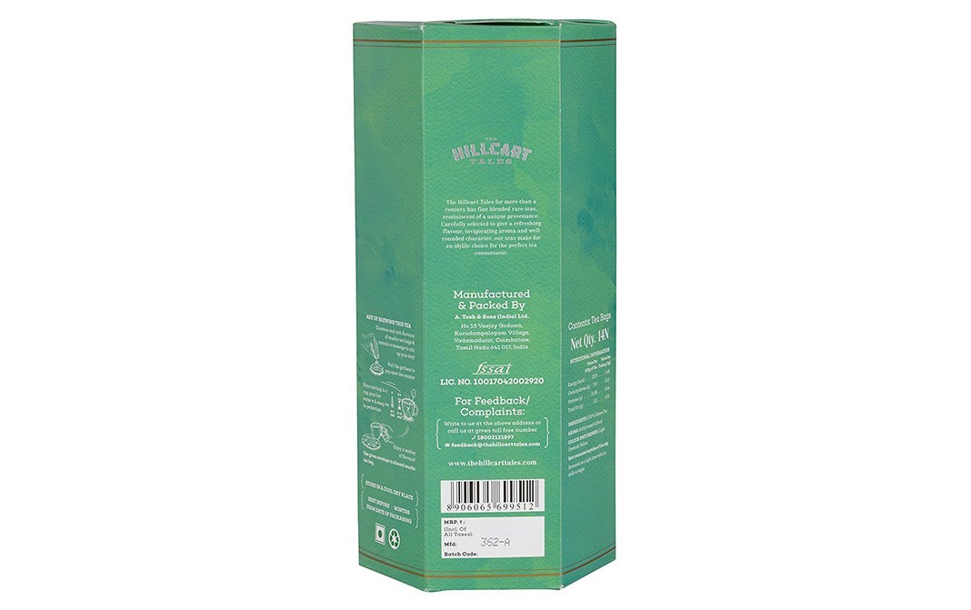 Hillcart Tales Emerald Green - Green Tea   Box  14 pcs